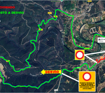 Trânsito cortado na Estrada Nacional 238