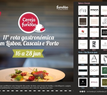 Rota Gastronómica da Cereja do Fundão em Lisboa e no Porto
