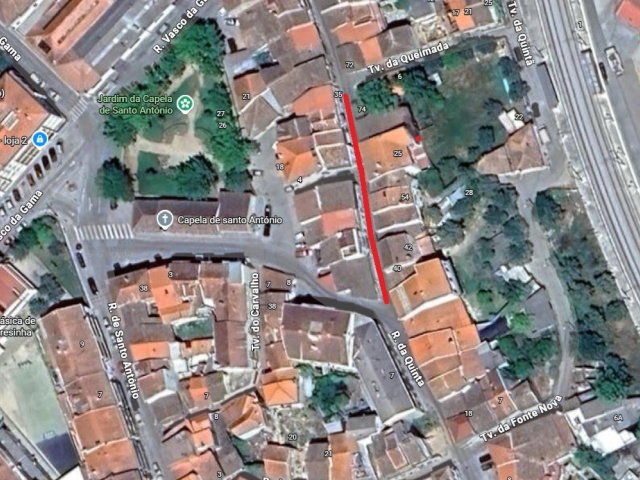 Trânsito cortado na rua da Quintã