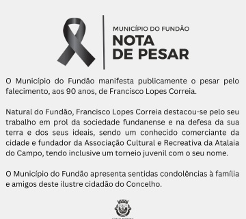 Nota de Pesar - Francisco Lopes Correia